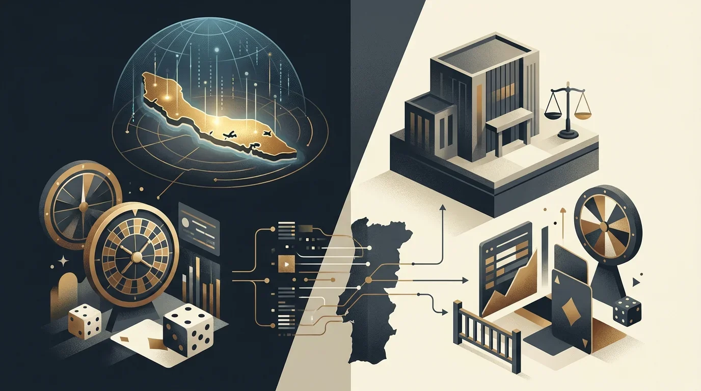 Ilustração editorial sobre Licença CHEXX em Portugal: Curaçao, SRIJ e contexto regulatório
